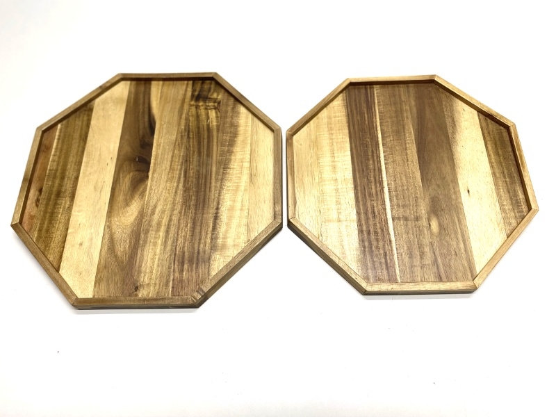 Superior Acacia Wood Octagon Serving Trays - Durable & Stylish Kitchenware
